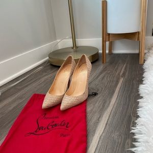 Christian Louboutin Beige Python Pigalle 120 Pumps like-new US size 7